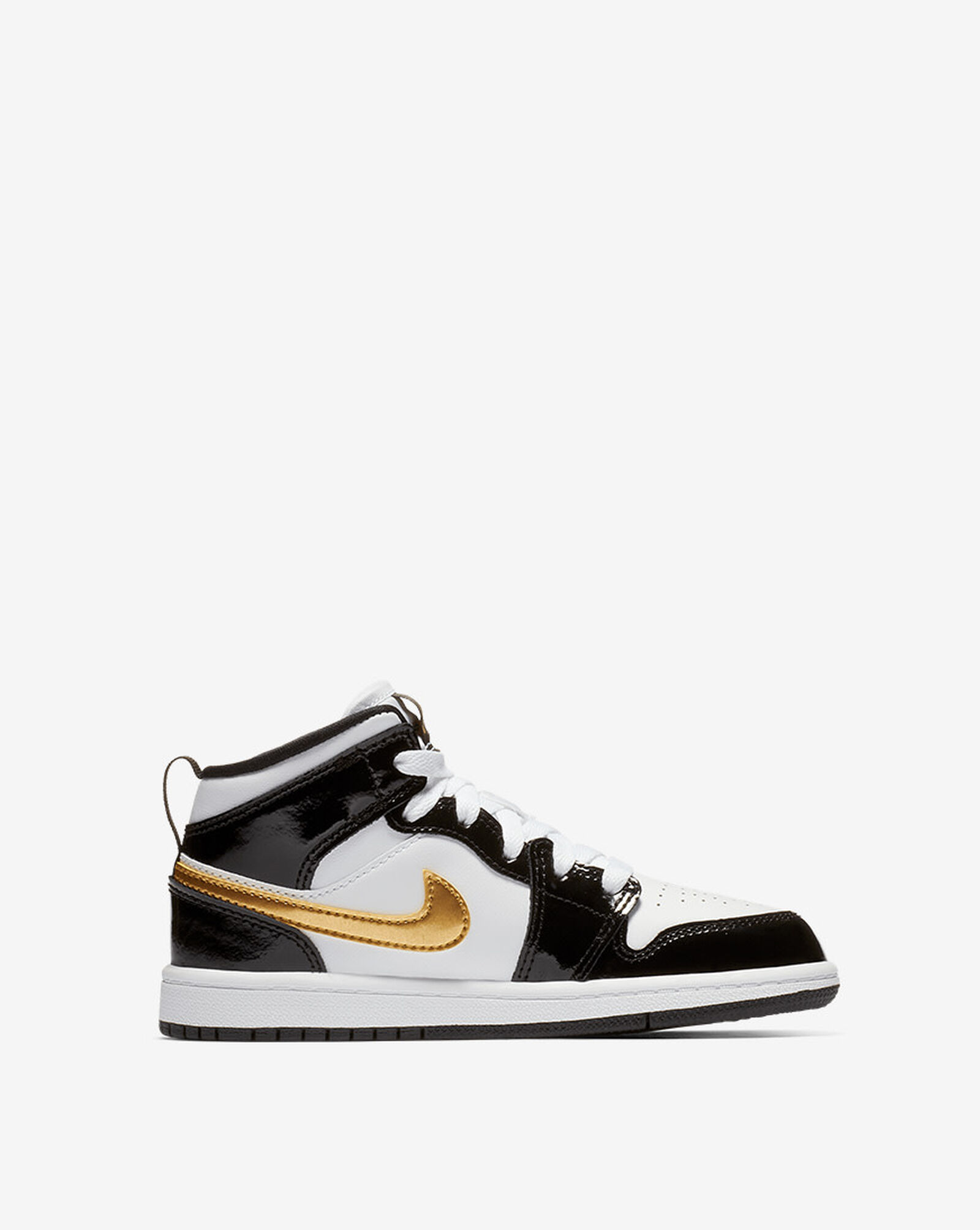 Pre-School Air Jordan 1 Mid SE Black | White | Metallic Gold