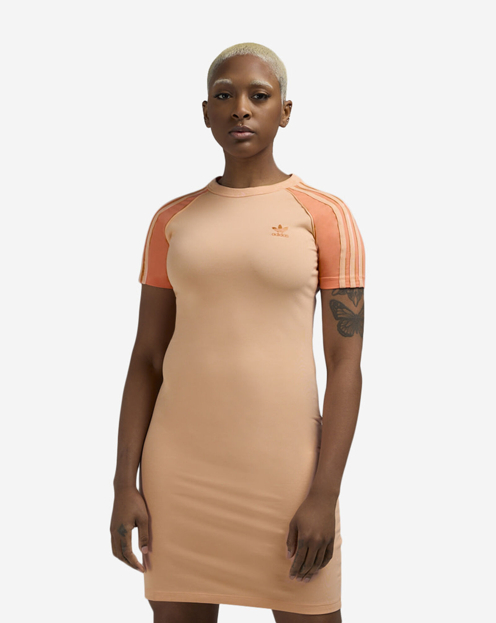 3-Stripes Raglan Short Sleeve Dress Glow Pink