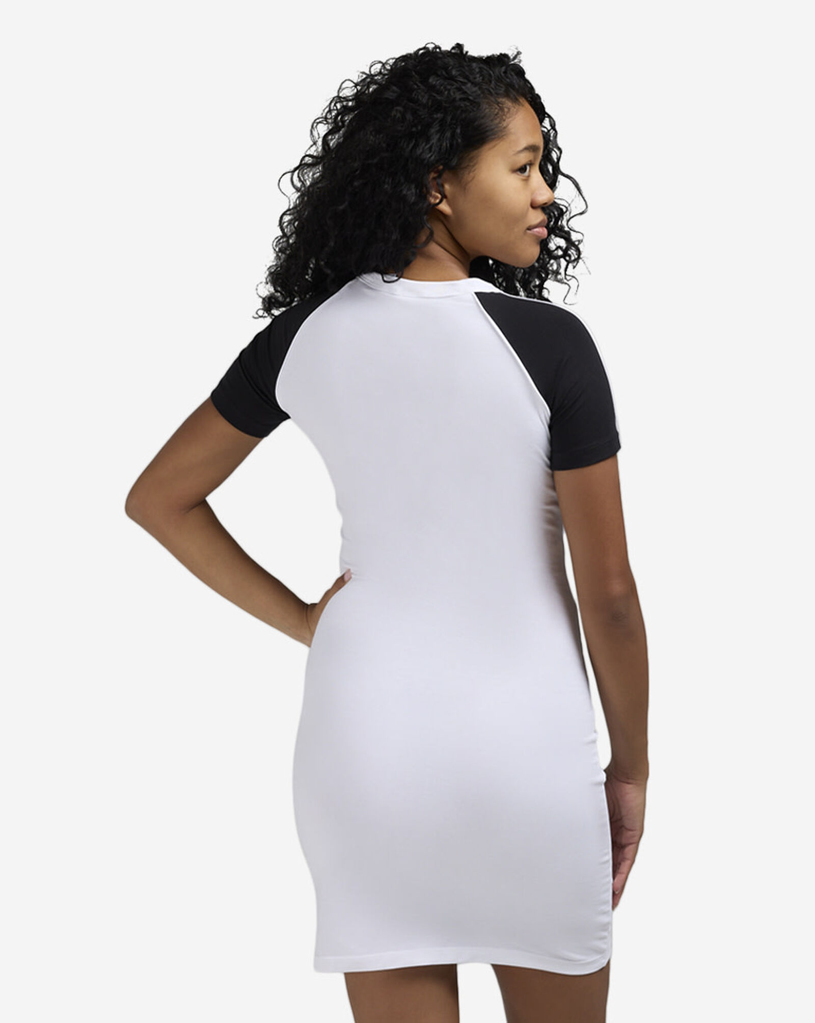 Adicolor 3-Stripes Raglan Short Sleeve Dress White | Black