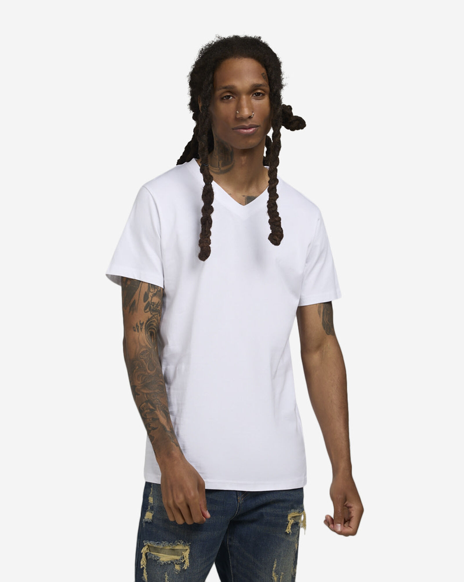 V Neck T-Shirt White