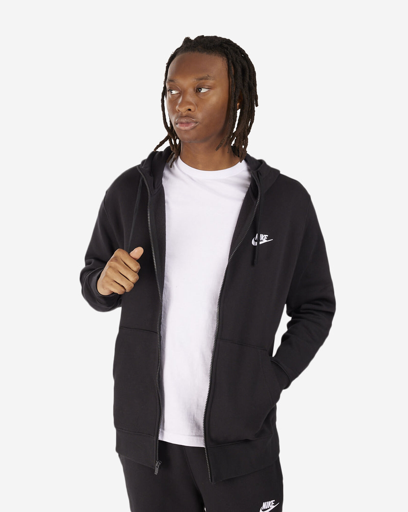 NSW Club Fleece Full-Zip Hoodie Black | White