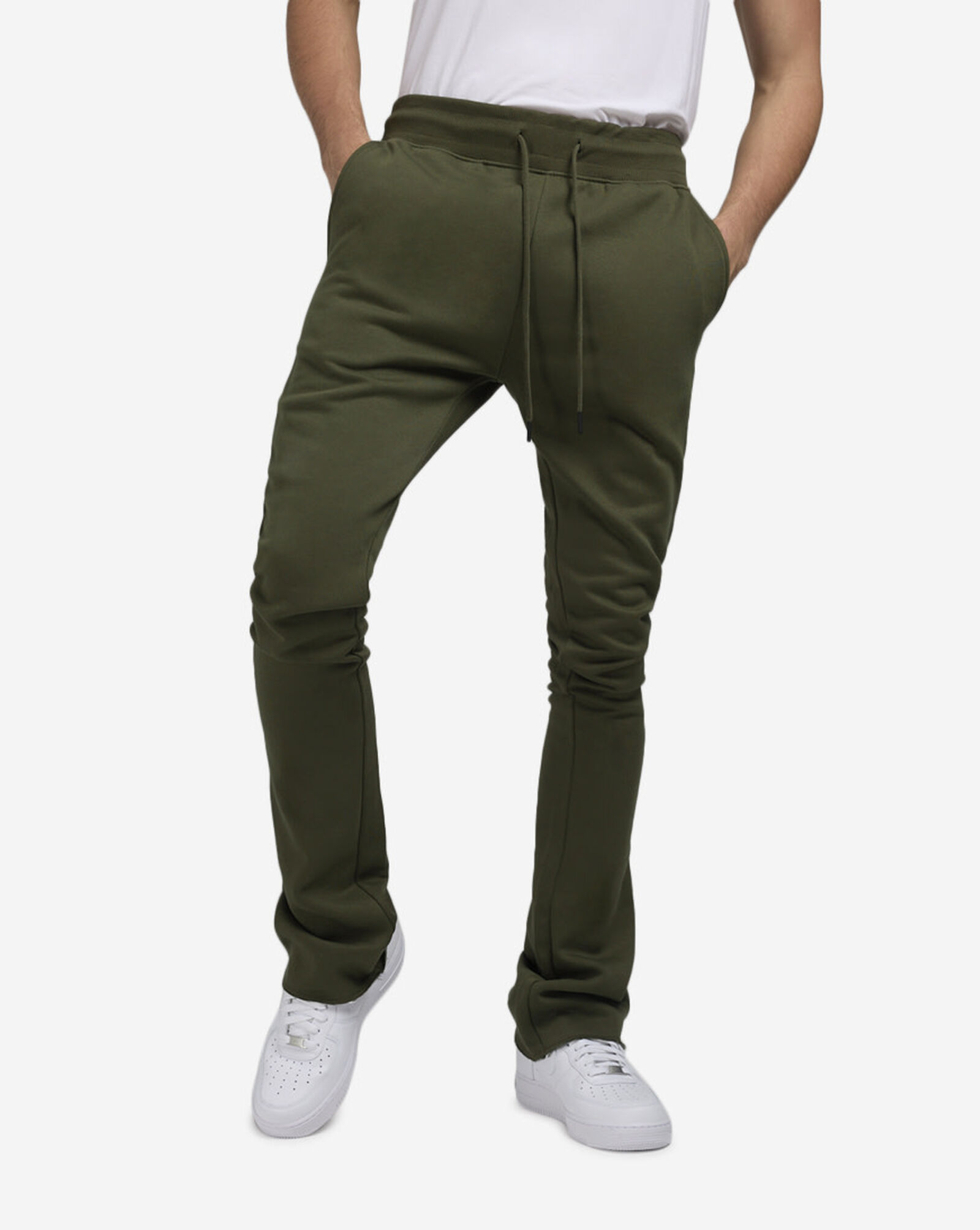 Basic Stacked Fleece Pant  Olive