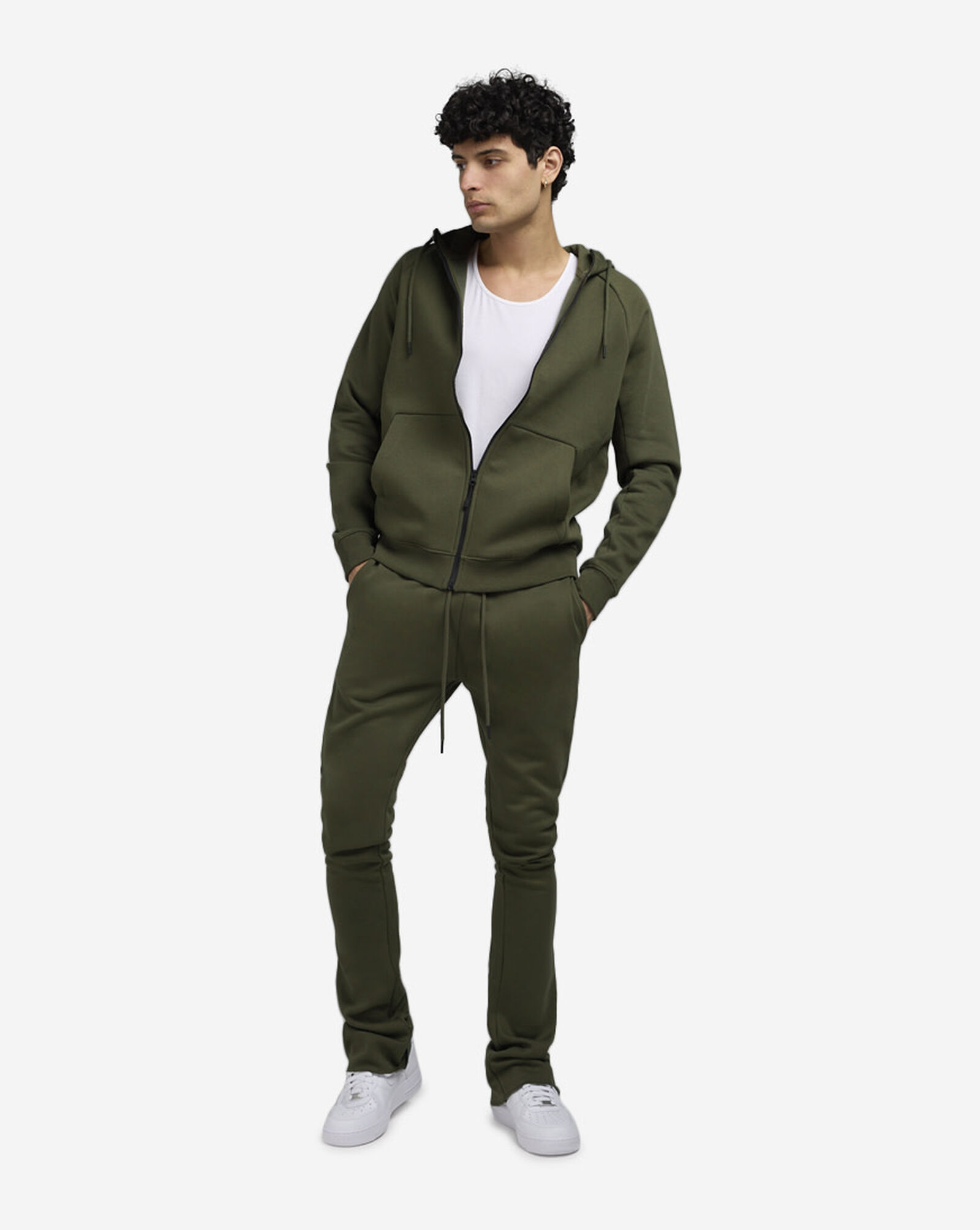 Basic Stacked Fleece Pant Olive 4 Basic Stacked Fleece Pant Olive