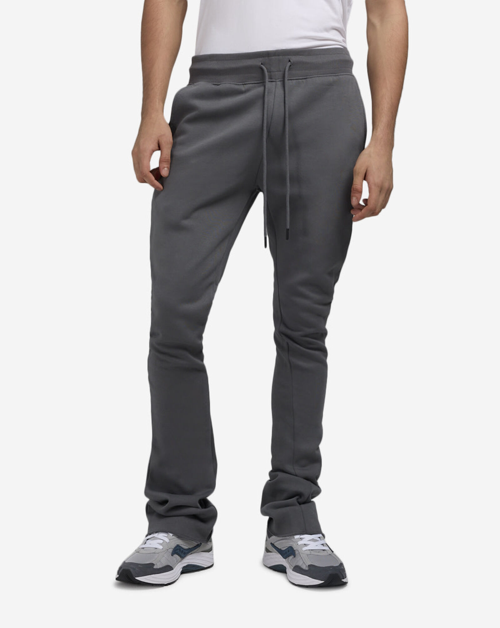 Basic Stacked Fleece Pant Charcoal