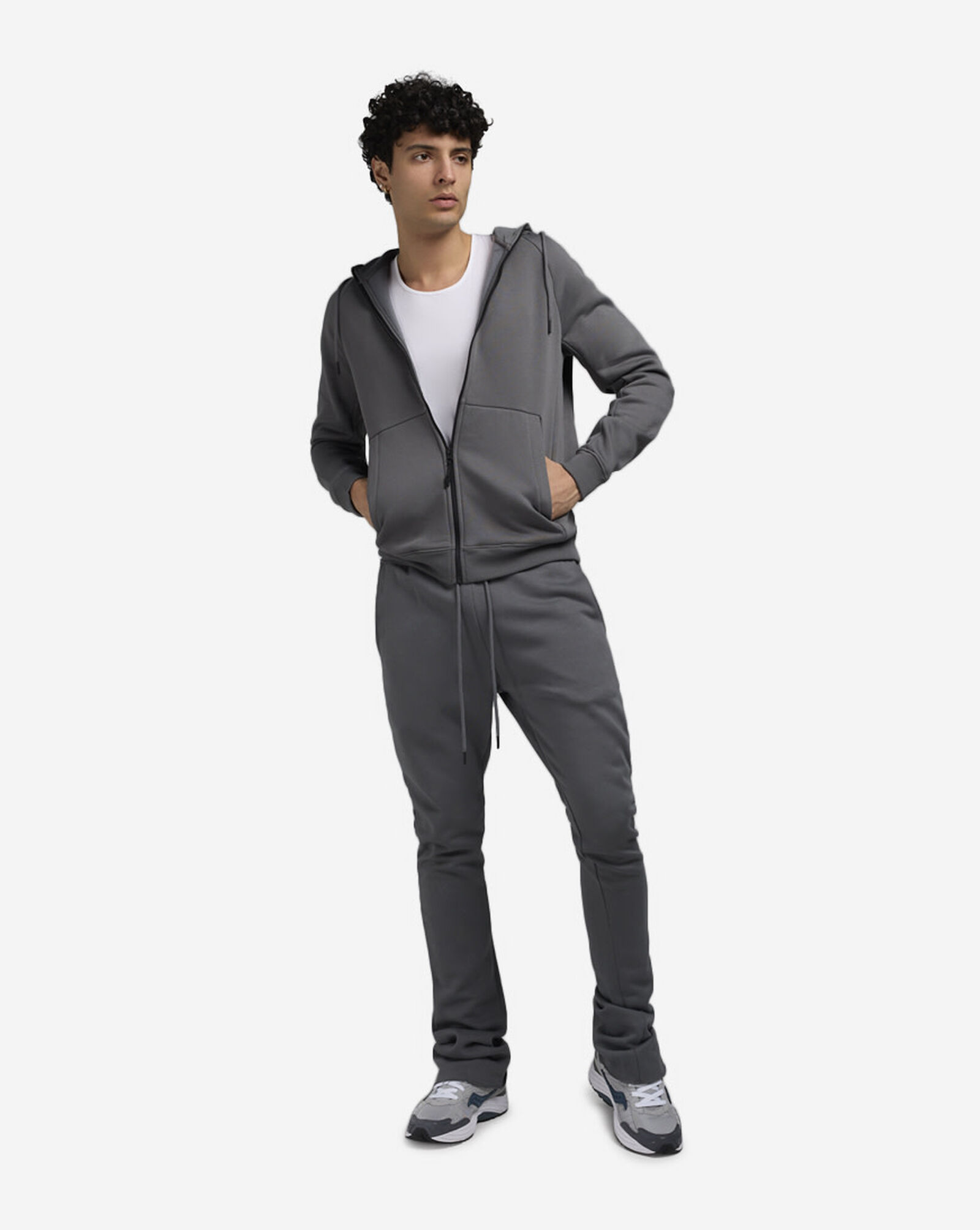 Basic Stacked Fleece Pant Charcoal