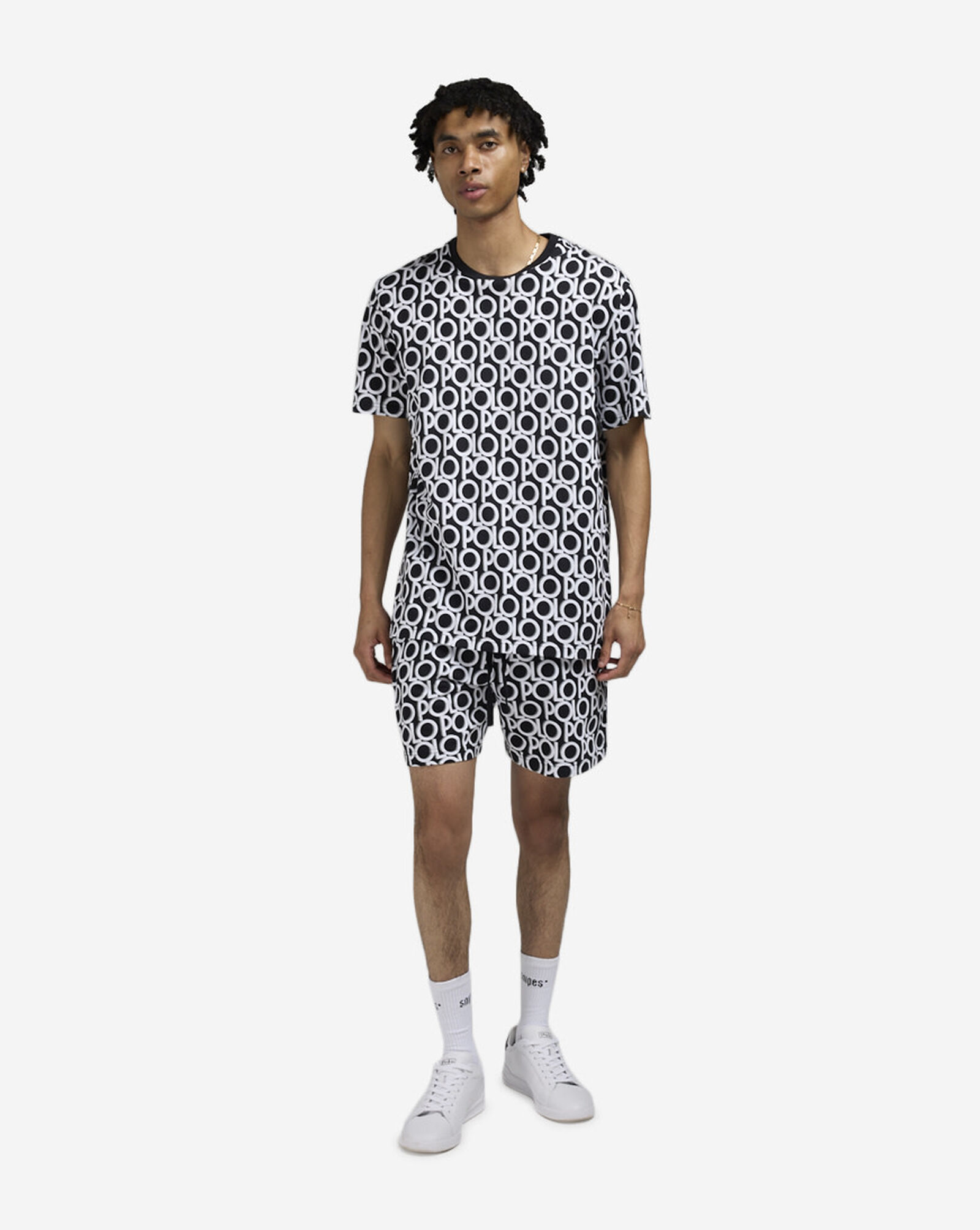 Printed Sleep Shorts Black