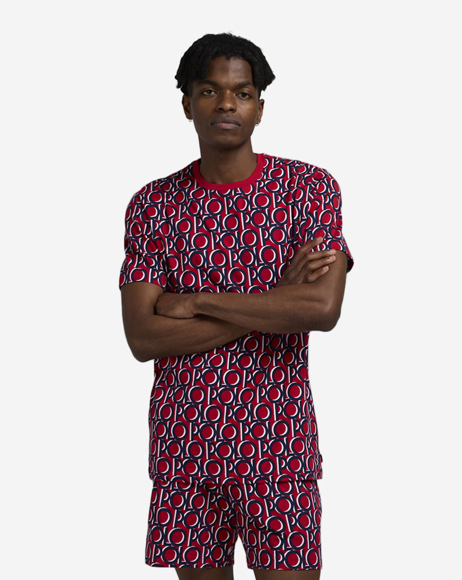 Printed Polo Sleep Shirt RL 2000 Red