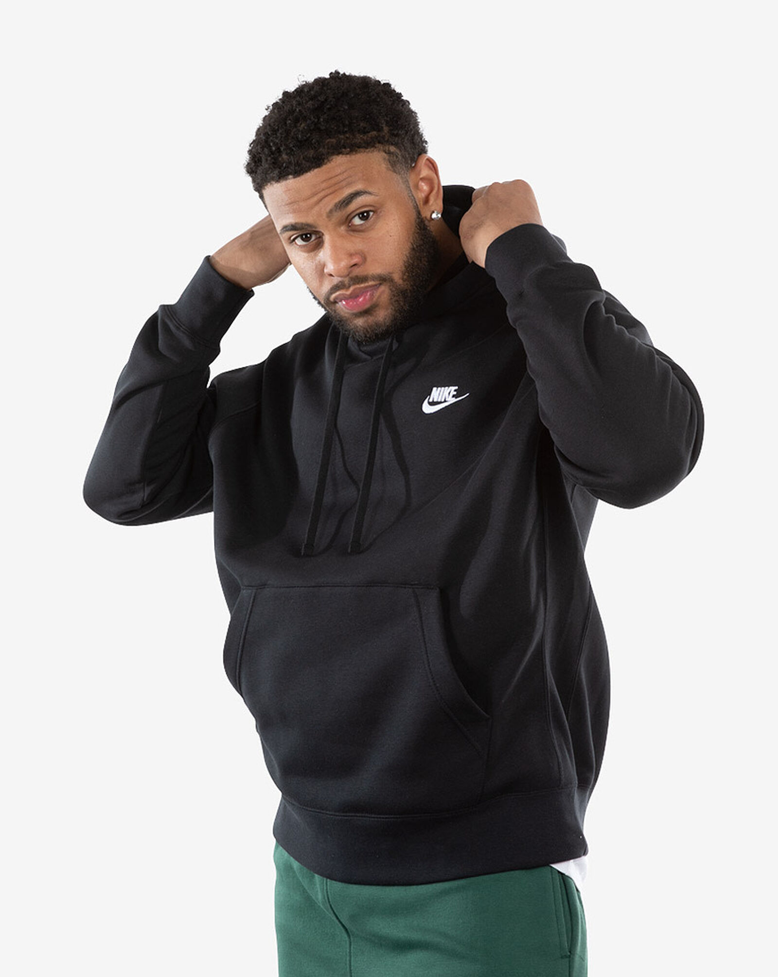 NSW Club Fleece Pullover Hoodie Black | White