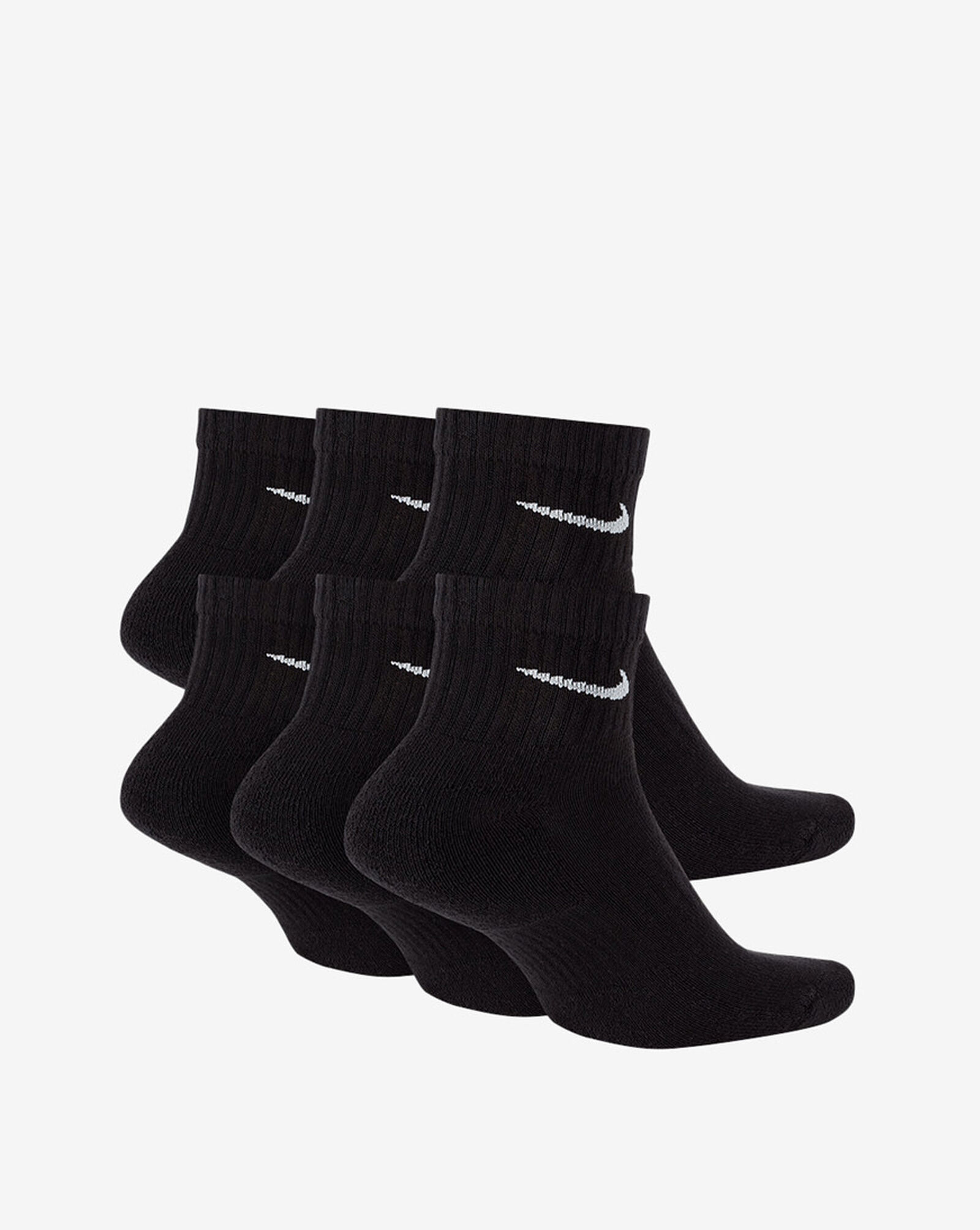 6Pk Everyday Cushioned Training Ankle Socks Black | White